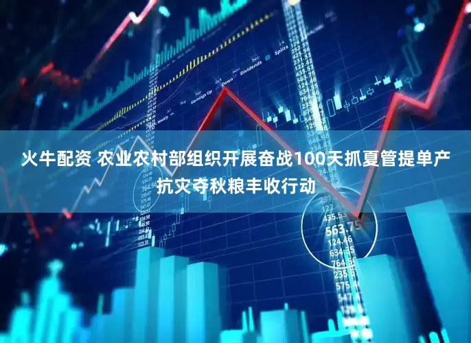 火牛配资 农业农村部组织开展奋战100天抓夏管提单产抗灾夺秋粮丰收行动