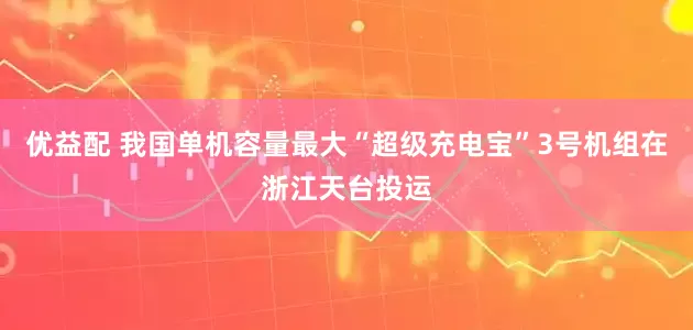 优益配 我国单机容量最大“超级充电宝”3号机组在浙江天台投运